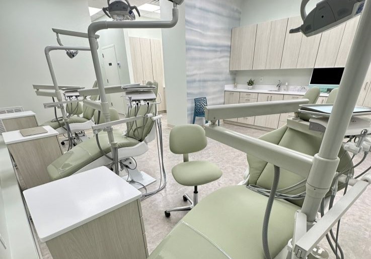 Row of dental treatment chairs