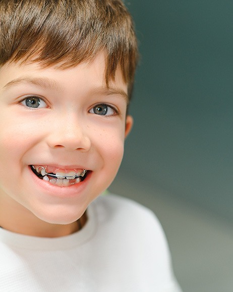 Little boy wearing Phase I Orthodontics